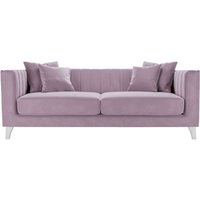 Barra 3 Seater Sofa, lilac, Leg colour: white
