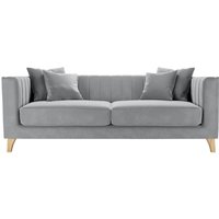 Barra 3 Seater Sofa, silver, Leg colour: like oak