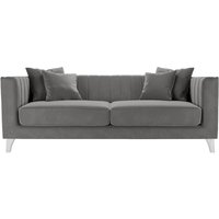 Barra 3 Seater Sofa, grey, Leg colour: white