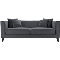Barra 3 Seater Sofa, graphite, Leg colour: black