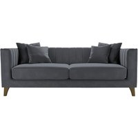 Barra 3 Seater Sofa, graphite, Leg colour: dark oak