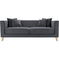 Barra 3 Seater Sofa, graphite, Leg colour: like oak