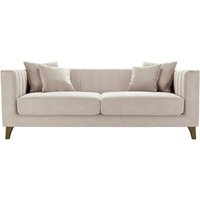 Barra 3 Seater Sofa, light beige, Leg colour: dark oak