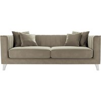 Barra 3 Seater Sofa, mink, Leg colour: white