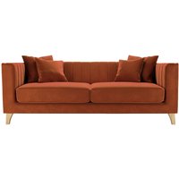 Barra 3 Seater Sofa, V 33 - Rust, Leg colour: like oak