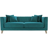 Barra 3 Seater Sofa, V 36 - Peacock, Leg colour: wax black