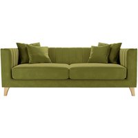 Barra 3 Seater Sofa, olive green, Leg colour: like oak