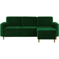 Elegance Corner Sofa Bed With Storage, dark green