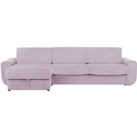 Salsa left hand corner sofa bed with storage, lilac