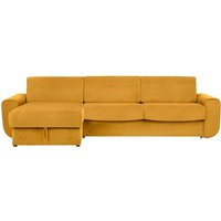 Salsa left hand corner sofa bed with storage, mustard