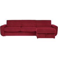 Salsa right hand corner sofa bed with storage, dark red