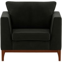 Gosena Wood Armchair, black, Leg colour: dark oak