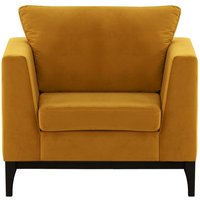 Gosena Wood Armchair, mustard, Leg colour: black