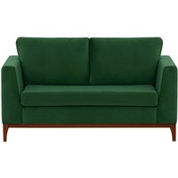 Gosena Wood 2 Seater Sofa, dark green, Leg colour: dark oak