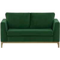 Gosena Wood 2 Seater Sofa, dark green, Leg colour: wax black