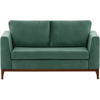 Gosena Wood 2 Seater Sofa, dirty blue, Leg colour: dark oak