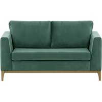Gosena Wood 2 Seater Sofa, dirty blue, Leg colour: wax black