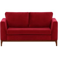 Gosena Wood 2 Seater Sofa, dark red, Leg colour: dark oak
