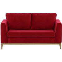Gosena Wood 2 Seater Sofa, dark red, Leg colour: wax black