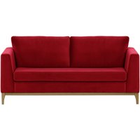 Gosena Wood 2,5 Seater Sofa, dark red, Leg colour: wax black