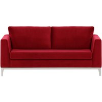 Gosena Wood 2,5 Seater Sofa, dark red, Leg colour: white