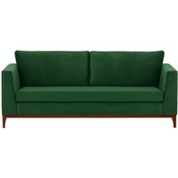 Gosena Wood 3 Seater Sofa, dark green, Leg colour: dark oak