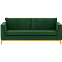 Gosena Wood 3 Seater Sofa, dark green, Leg colour: like oak
