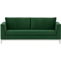 Gosena Wood 3 Seater Sofa, dark green, Leg colour: white