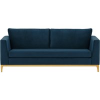 Gosena Wood 3 Seater Sofa, blue, Leg colour: like oak