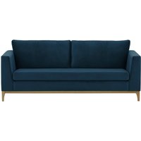 Gosena Wood 3 Seater Sofa, blue, Leg colour: wax black
