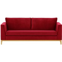 Gosena Wood 3 Seater Sofa, dark red, Leg colour: like oak