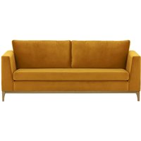 Gosena Wood 3 Seater Sofa, mustard, Leg colour: wax black