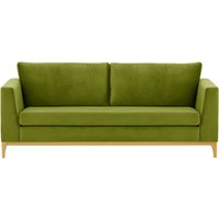 Gosena Wood 3 Seater Sofa, olive green, Leg colour: like oak
