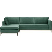 Gosena Wood Left-Hand Corner Sofa, dirty blue, Leg colour: wax black
