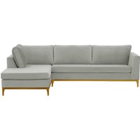 Gosena Wood Left-Hand Corner Sofa, silver, Leg colour: like oak