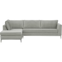 Gosena Wood Left-Hand Corner Sofa, silver, Leg colour: white