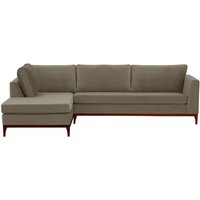Gosena Wood Left-Hand Corner Sofa, grey, Leg colour: aveo