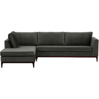 Gosena Wood Left-Hand Corner Sofa, graphite, Leg colour: dark oak