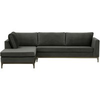 Gosena Wood Left-Hand Corner Sofa, graphite, Leg colour: wax black