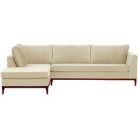 Gosena Wood Left-Hand Corner Sofa, light beige, Leg colour: aveo