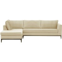 Gosena Wood Left-Hand Corner Sofa, light beige, Leg colour: wax black