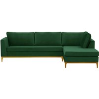 Gosena Wood Right-Hand Corner Sofa, dark green, Leg colour: like oak