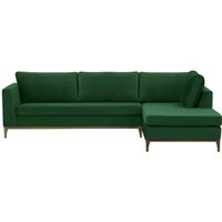 Gosena Wood Right-Hand Corner Sofa, dark green, Leg colour: wax black