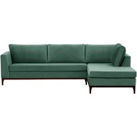 Gosena Wood Right-Hand Corner Sofa, dirty blue, Leg colour: dark oak