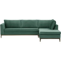 Gosena Wood Right-Hand Corner Sofa, dirty blue, Leg colour: wax black