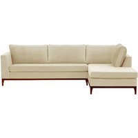 Gosena Wood Right-Hand Corner Sofa, light beige, Leg colour: aveo
