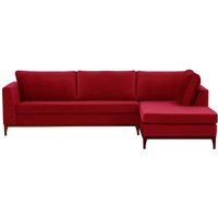 Gosena Wood Right-Hand Corner Sofa, dark red, Leg colour: aveo