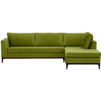 Gosena Wood Right-Hand Corner Sofa, olive green, Leg colour: black