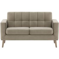 Neat 2 Seater Sofa in a Box, mink, Leg colour: wax black