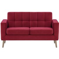 Neat 2 Seater Sofa in a Box, dark red, Leg colour: wax black